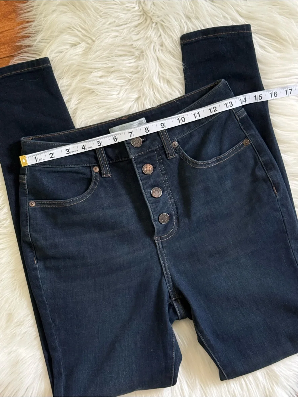 LC Lauren Conrad Super High-Rise Super Skinny Blue Jeans-Size 2 - Picture 6 of 9